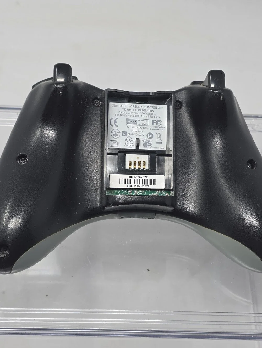 Genuine XBOX 360 X360 Wireless Controller - BLACK - X801769-022 (no battery)